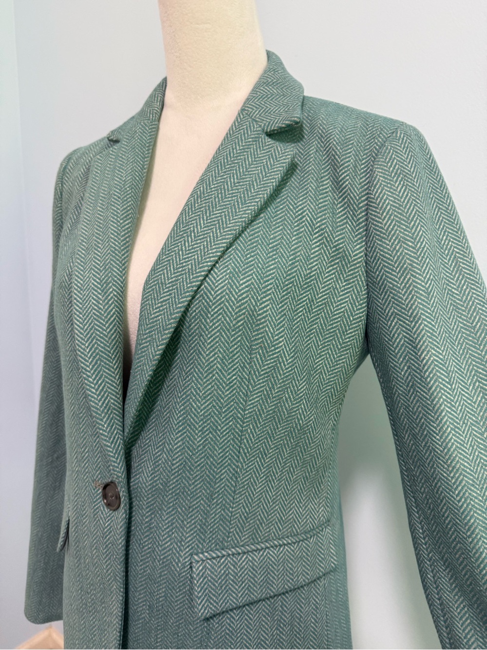 LOFT Sport Turquoise One Button Wool Blend Blazer Size 2 - Picture 2 of 9